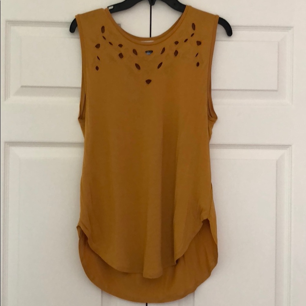 Yellow Tank Top with Floral Design